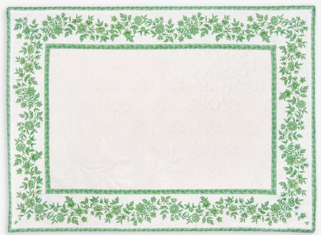 Provence Jacquard tea mat (Fleurette raw - Delft white)